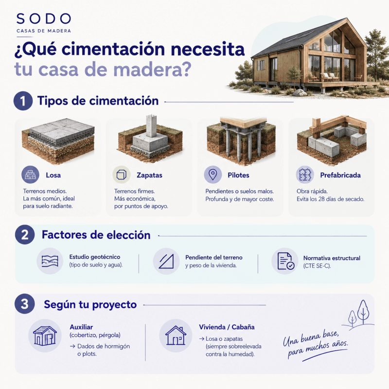 Tipos de cimentación para casa de madera