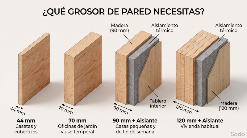 Elegir el grosor y aislamiento para construcciónes de madera Elegir el grosor y aislamiento para construcciónes de madera