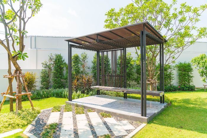 P&eacute;rgola de madera para jard&iacute;n